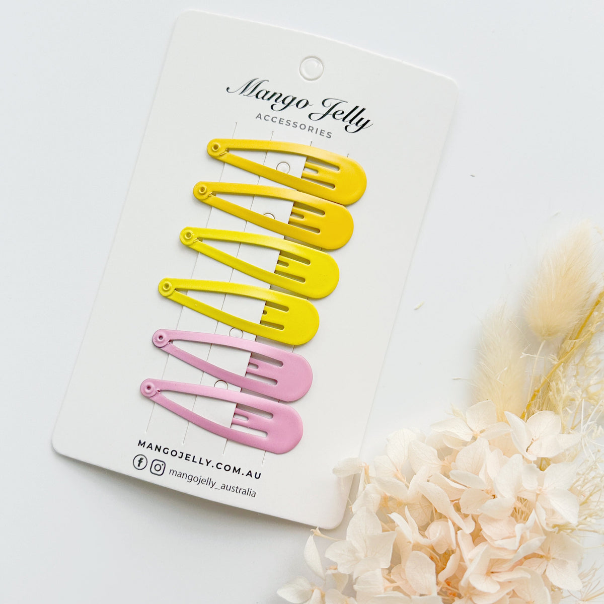 Essential Snap Hair clips - Lemon - 6 Pieces