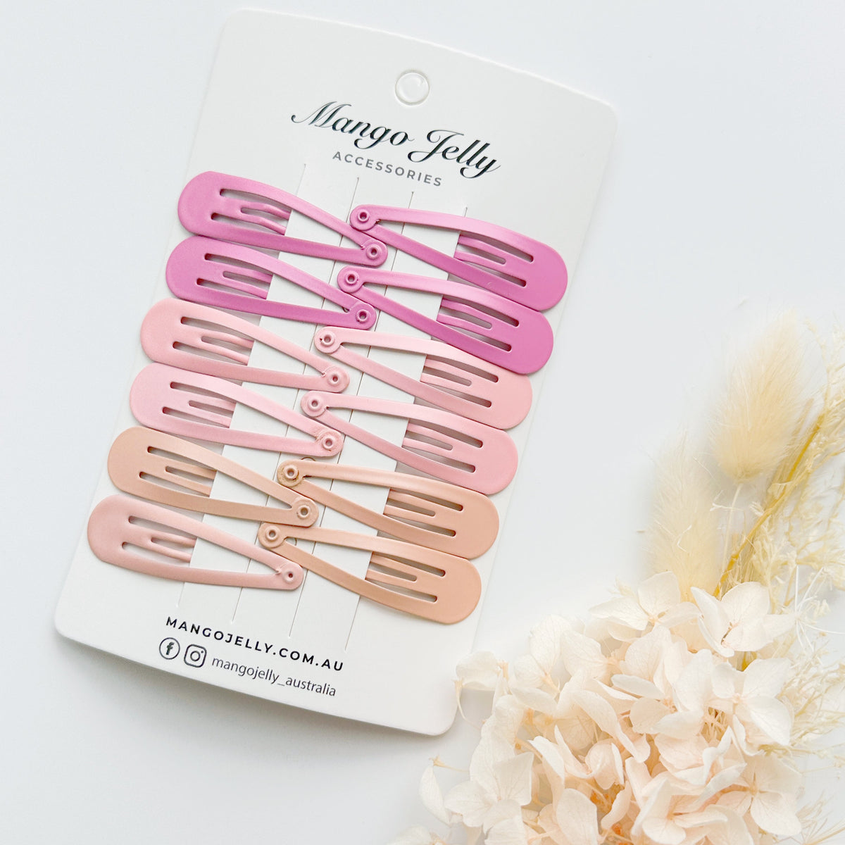 Essential Snap Hair clips - Pink - 12 Pieces