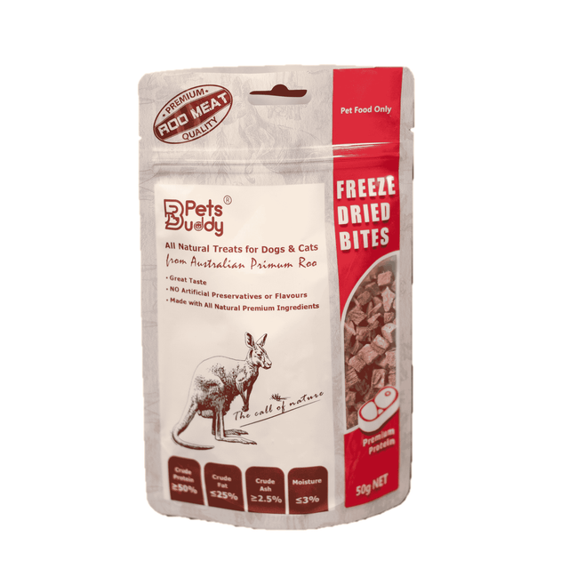 PetsBuddy Freeze Dried Treat Roo 50g