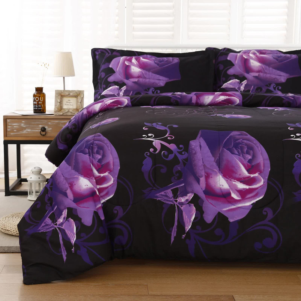 Rose Golden Hour Comforter Set – Aesthetic 3‑Piece Bedroom Mood