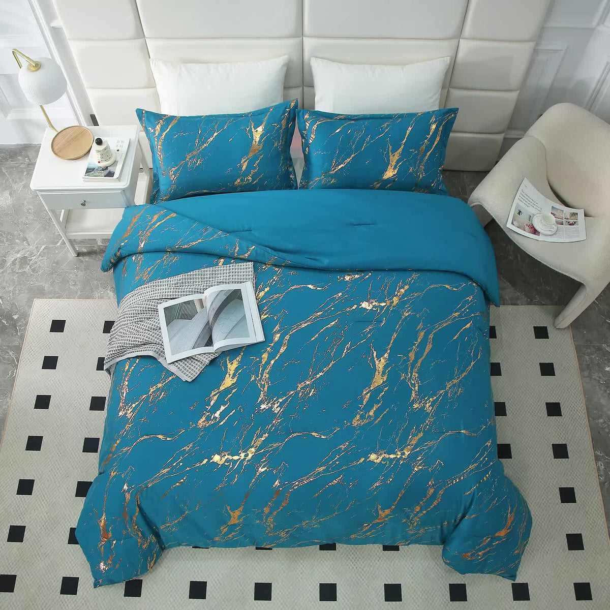 Cozy Cloud 3 Teal ‑Piece Comforter Bundle – Instagram‑Ready Bedroom