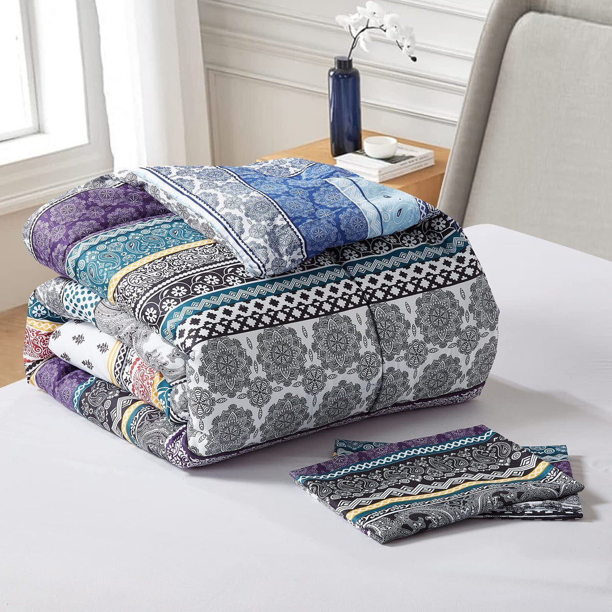 Whimsical Winter Frosty Elegant 3 Pc Comforter & Pillow Cover Set