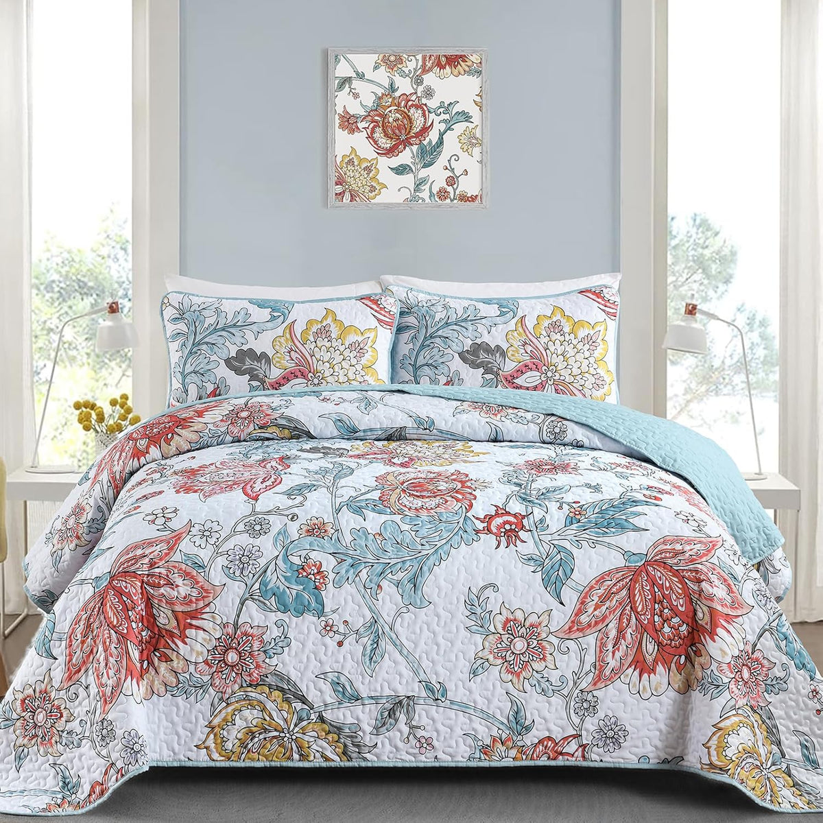 Jazzy Quilted bedspread & pillowcovers set Express Your Personality Queen size