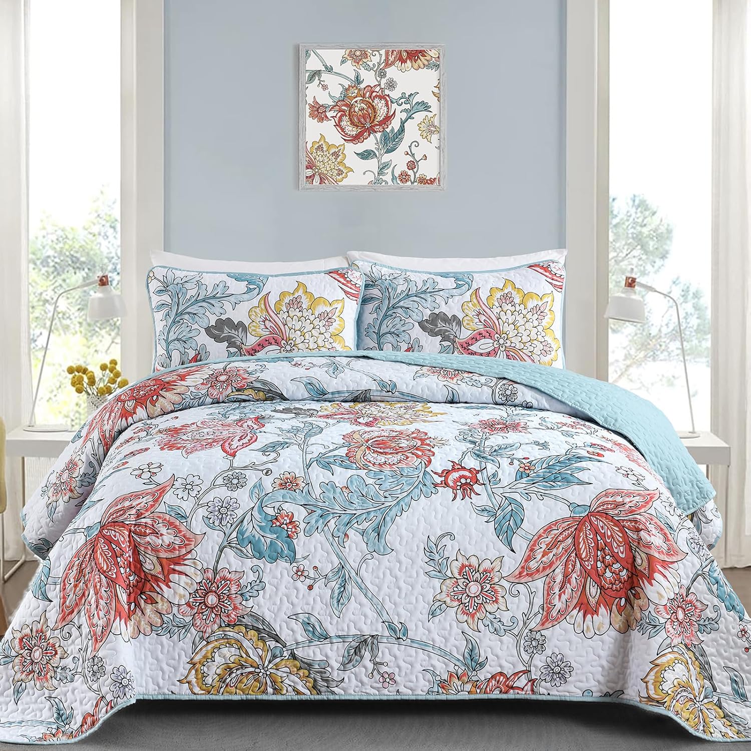 Jazzy Quilted bedspread & pillowcovers set Express Your Personality Queen size