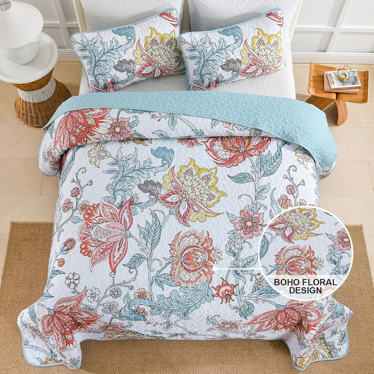 Jazzy Quilted bedspread & pillowcovers set Express Your Personality Queen size