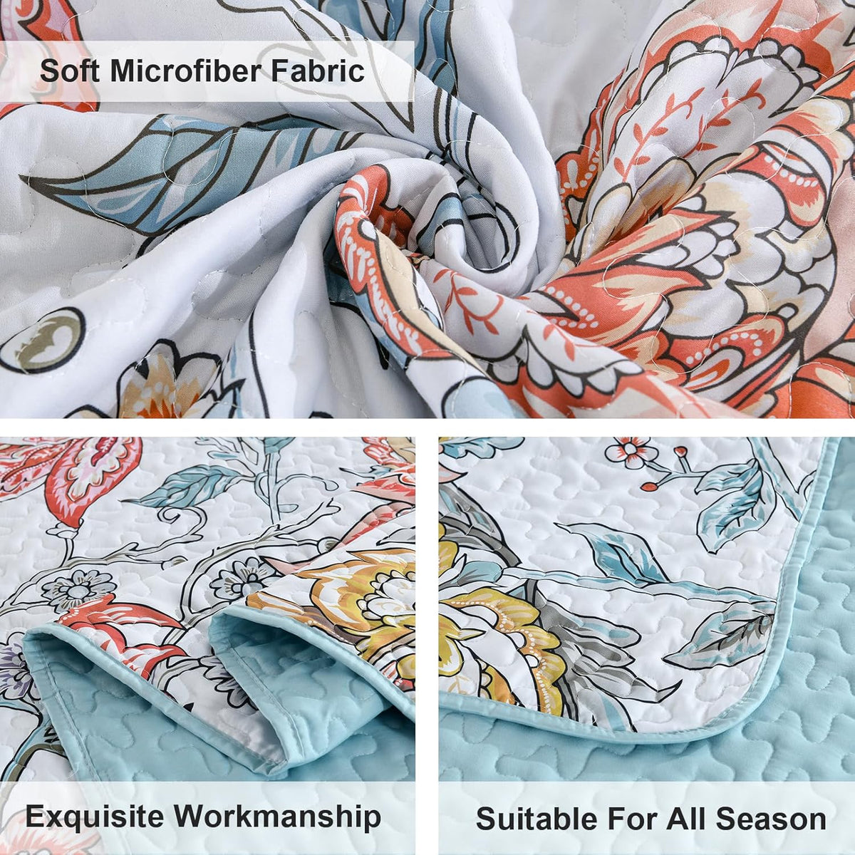 Jazzy Quilted bedspread & pillowcovers set Express Your Personality Queen size