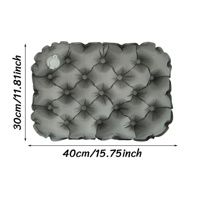 Inflatable Seat Cushion - Portable 40x30x5cm Camping Pad in Olive Grey