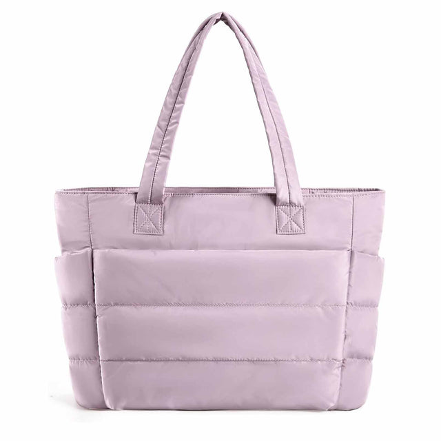 Light Purple Large Capacity Nylon Tote Bag for Women - Fashionable Travel Shoulder & Crossbody Handbag
