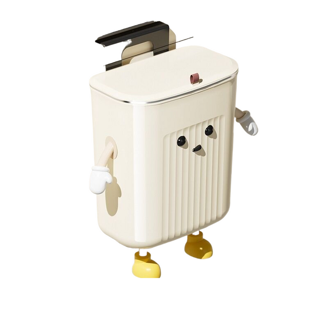 Kitchen wall-mounted trash can (large) + 2 hands and feet + eyes (large)