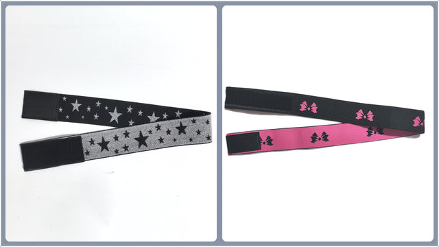 Adjustable Elastic Headband & Wig Grip Band - Comfortable and Seamless Edge Fixer for Wigs and Frontals (Black Silver Stars + Black Pink Butterfly)