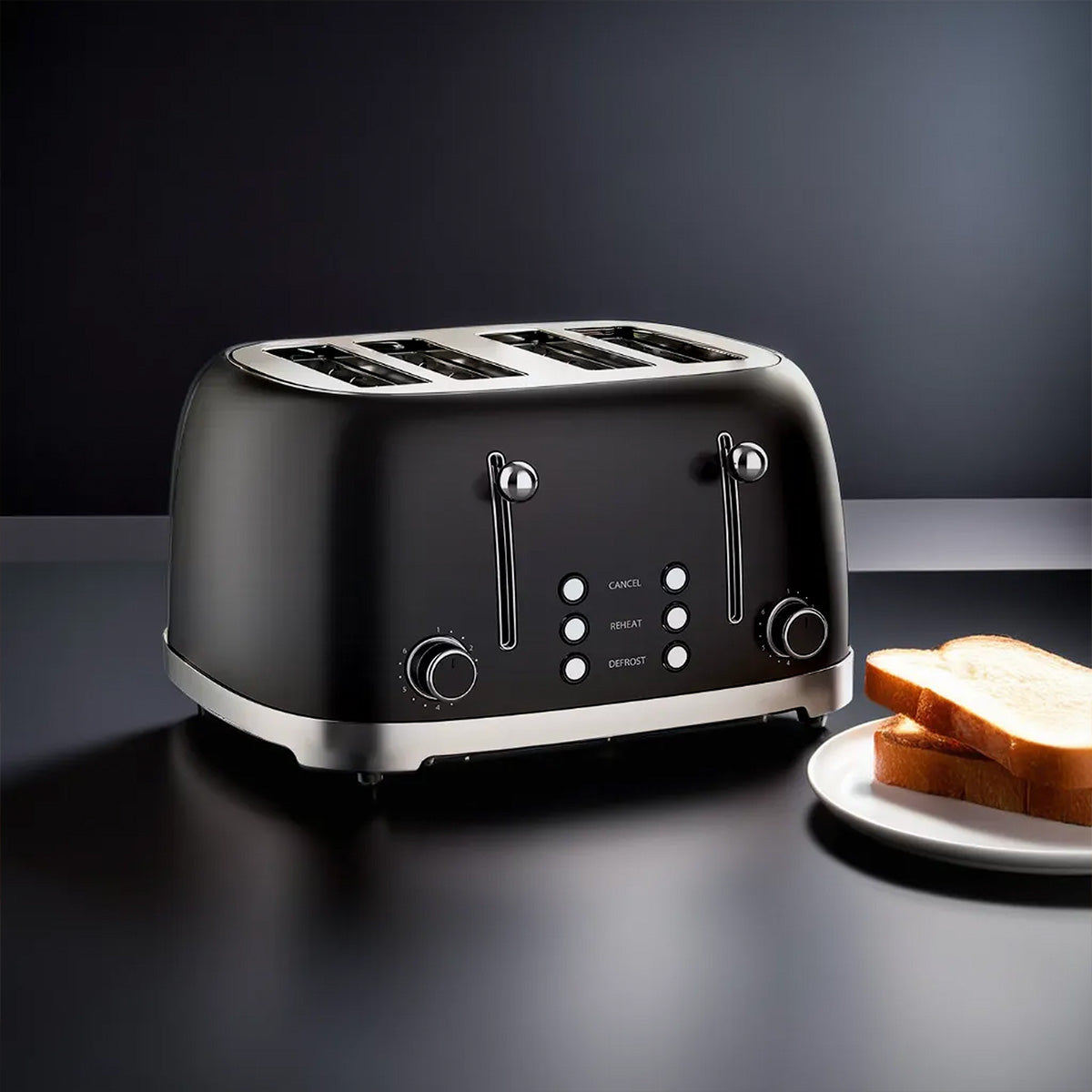 Bonzachef Multitoast Plus 4-Slice Popup Toaster With Ceramic Heating Element