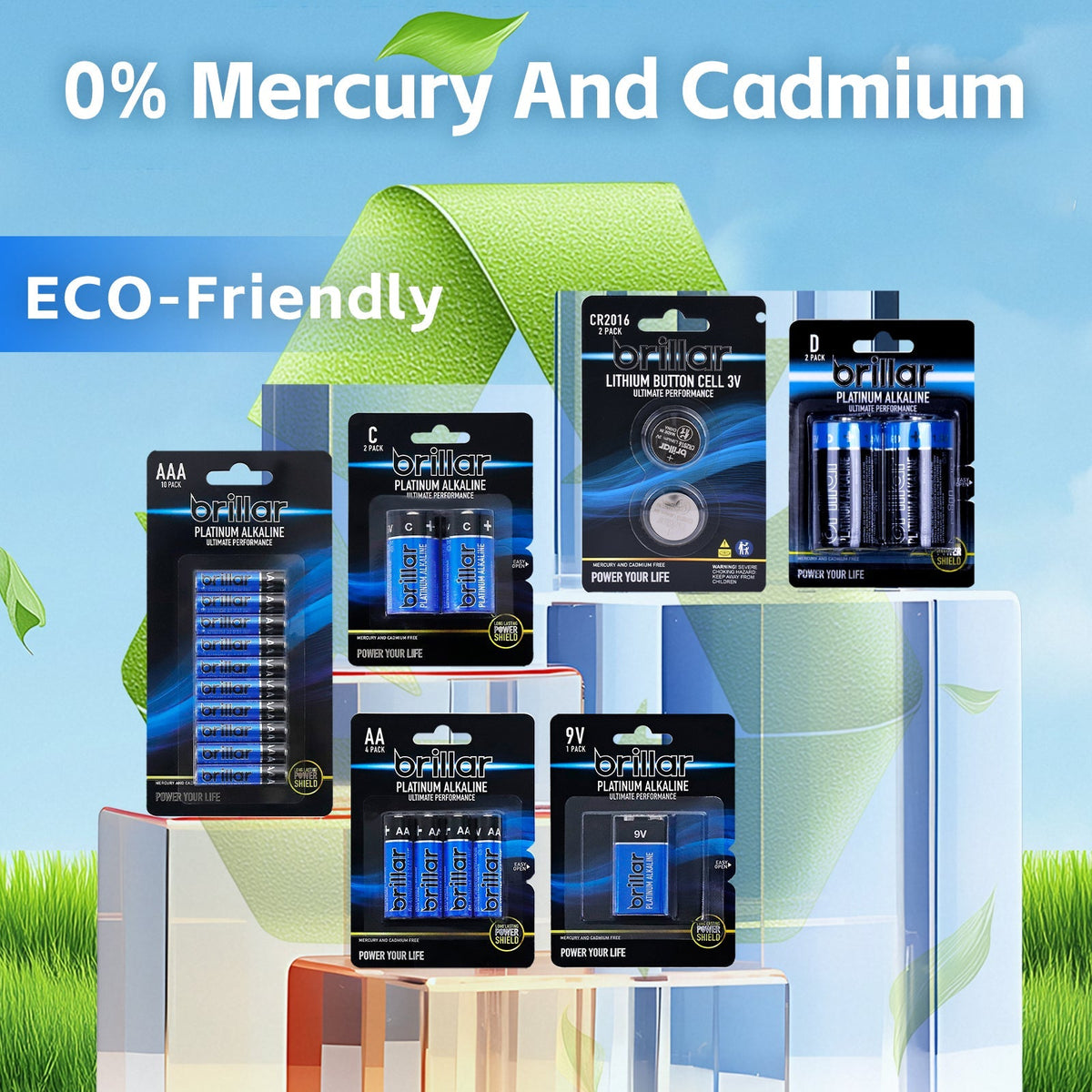 50 Pcs Brillar AA Platinum Alkaline Batteries
