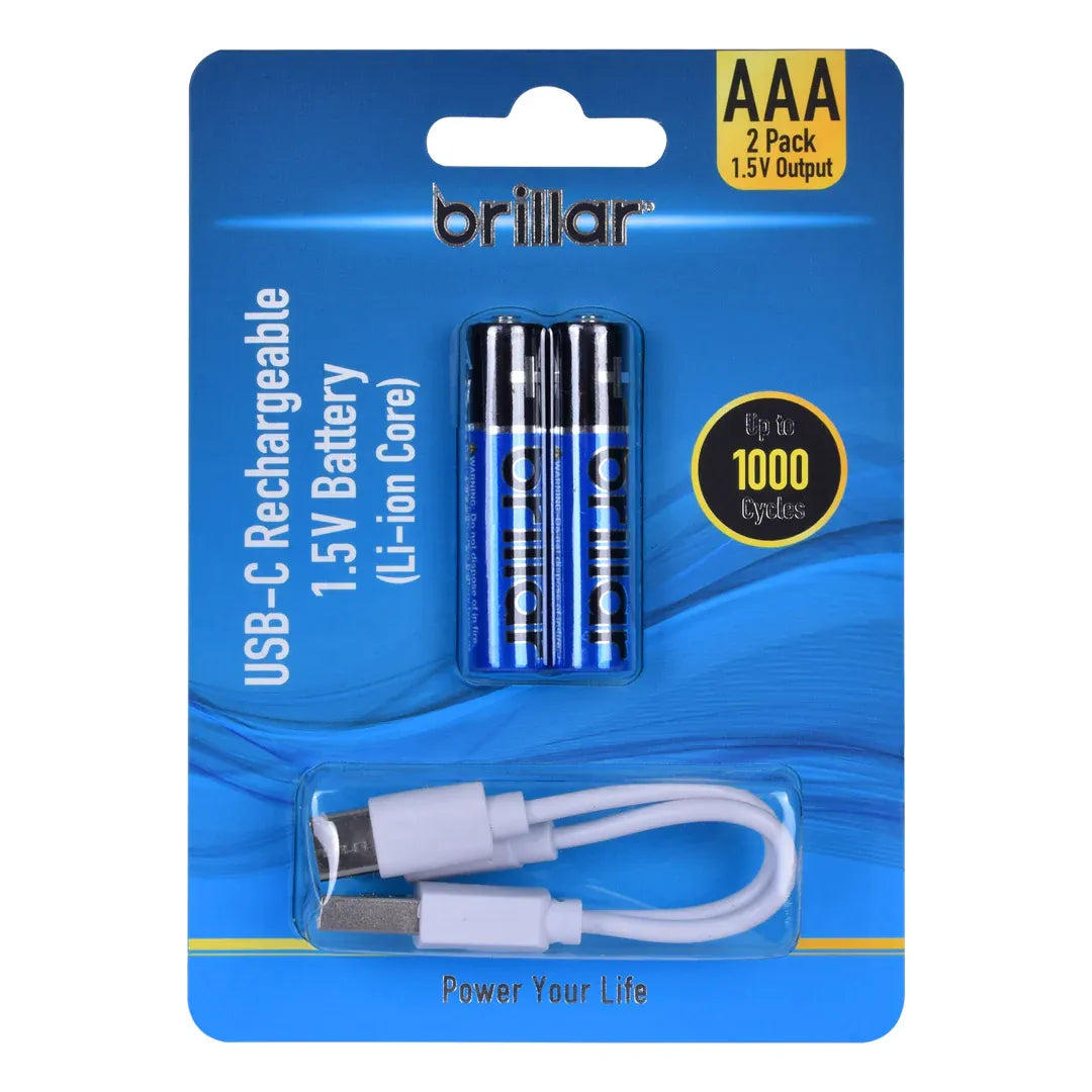 2 PCS AAA USB Rechargeable LI-ION Battery