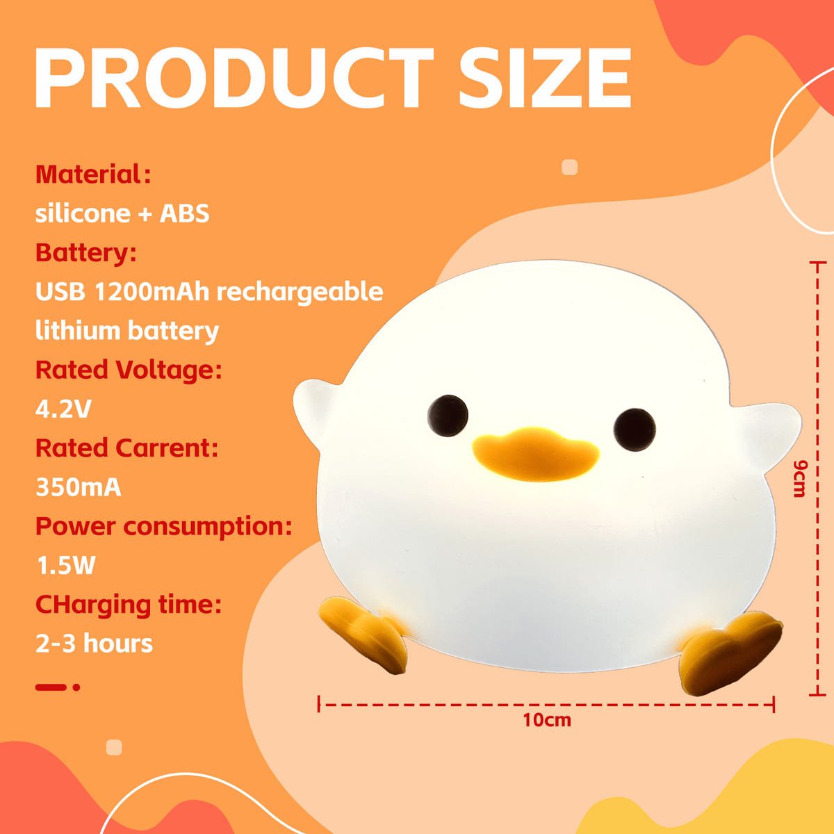 Squishy Cute Duck Night Light