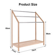 85cm Standing Towel Rack - Bamboo Towel Bar Metal 3-Tier