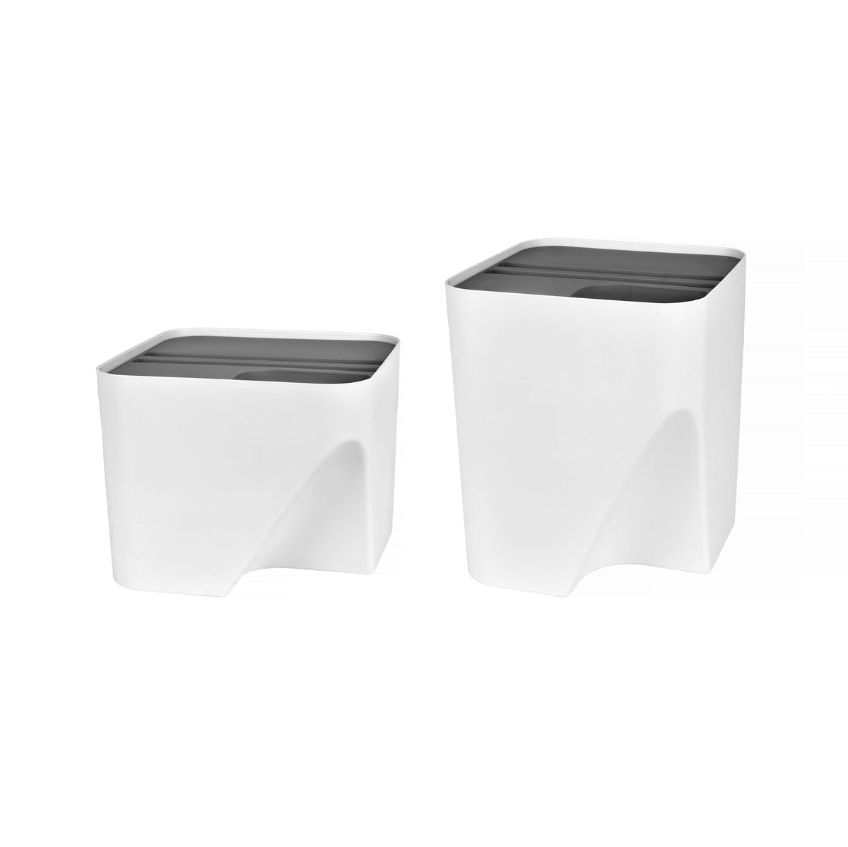 2 Pcs 12L 18L Stackable Plastic Kitchen Trash Bin Household Classification Box