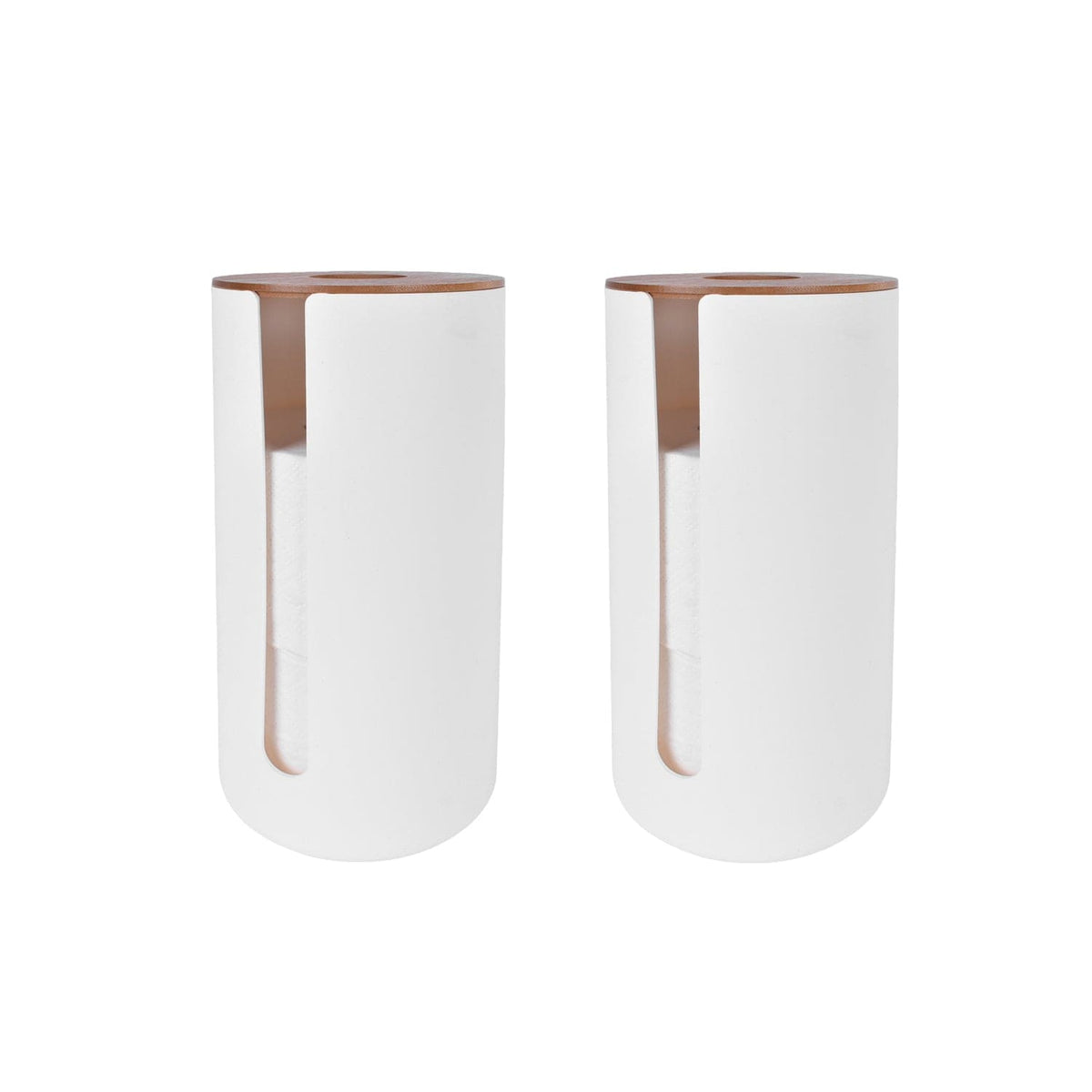 2 Pcs Bamboo Lid Toilet Roll Holder Clevinger Series Eco Friendly Moso Bamboo