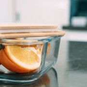 6 Pcs Large Bamboo Food Containers – Clear Glass with Bamboo Lids