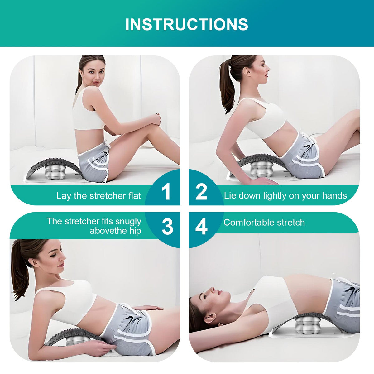 Adjustable Air Lumbar Spine Reliever Inflatable Stretcher Acupressure Magnets