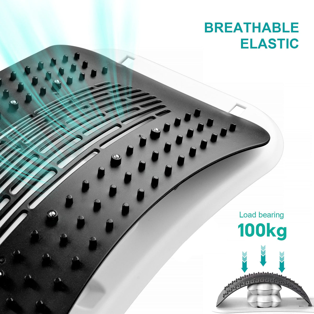 Adjustable Air Lumbar Spine Reliever Inflatable Stretcher Acupressure Magnets