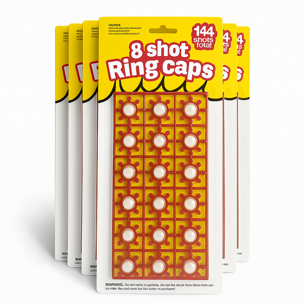 6 Cards of 8 Shot Ring Caps 144 Shots Each Total 684 Toy Gun Cap Refills