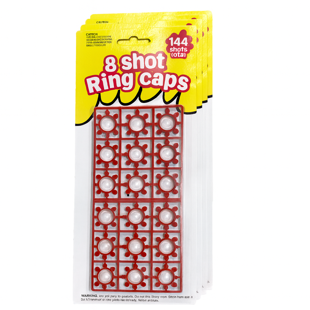 6 Cards of 8 Shot Ring Caps 144 Shots Each Total 684 Toy Gun Cap Refills