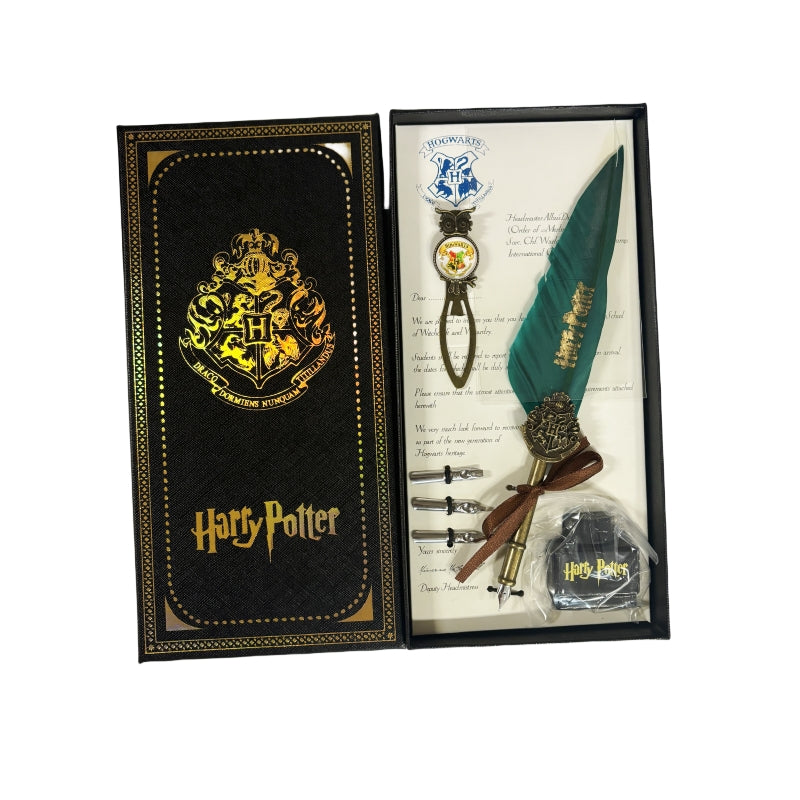 Harry Potter Vintage Feather Dip Pen Writing Set w/ ink Pen Gifts CLARET RED