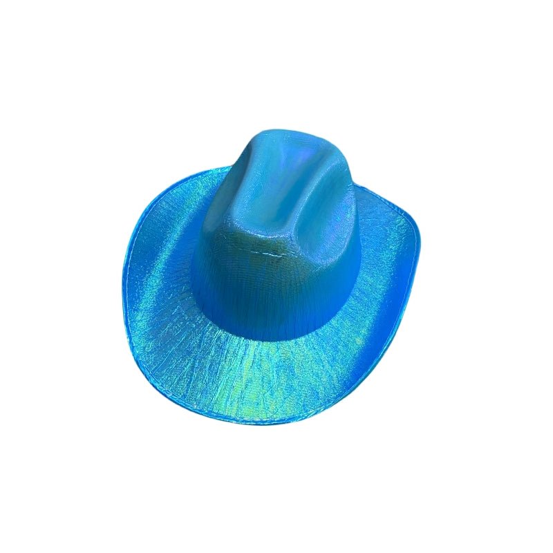 Holographic Cowboy Party Hat (Adult Size) - Metallic Purple
