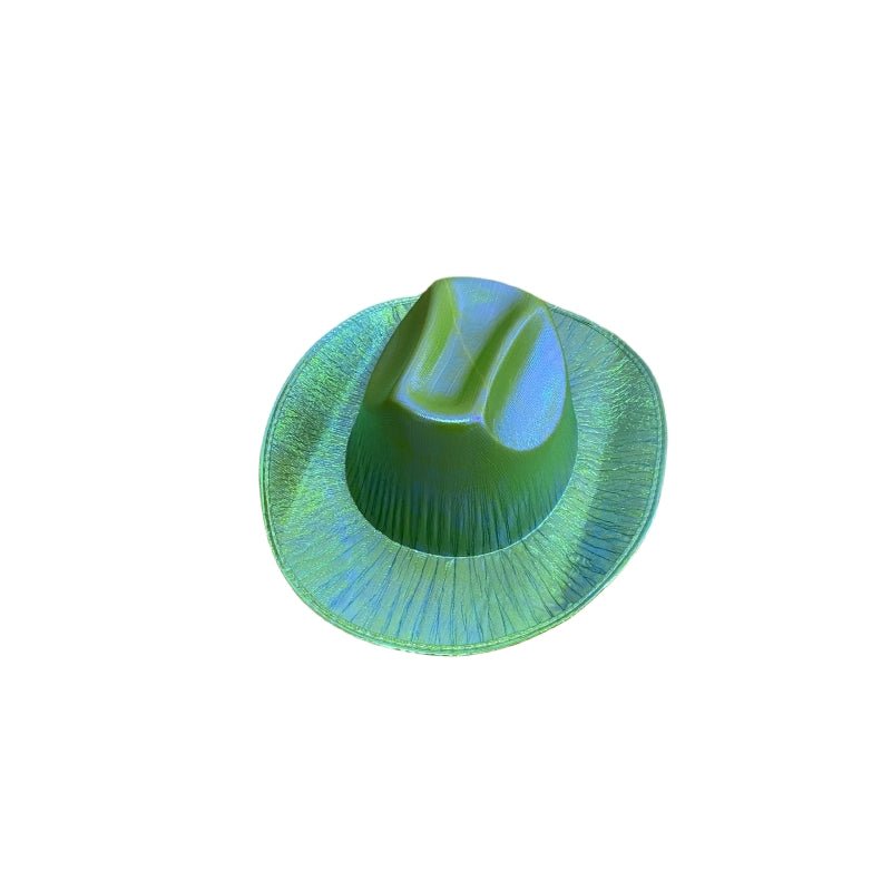 Holographic Cowboy Party Hat (Adult Size) - Rose
