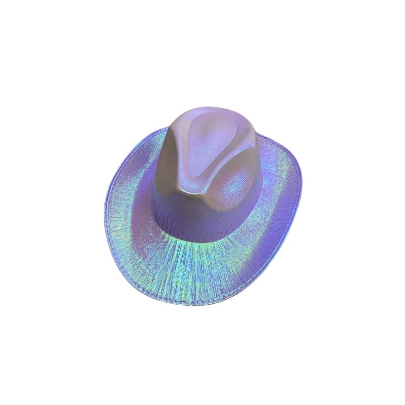 Holographic Cowboy Party Hat (Adult Size) - Yellow