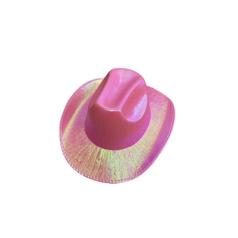 Holographic Cowboy Party Hat (Adult Size) - Yellow