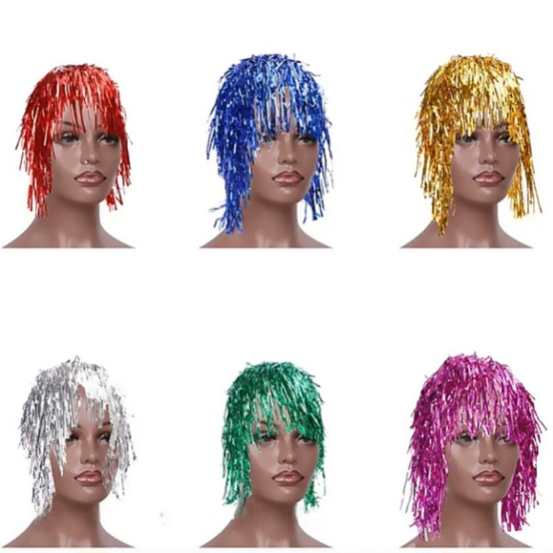 Party tinsel wig-assorted colour - Green