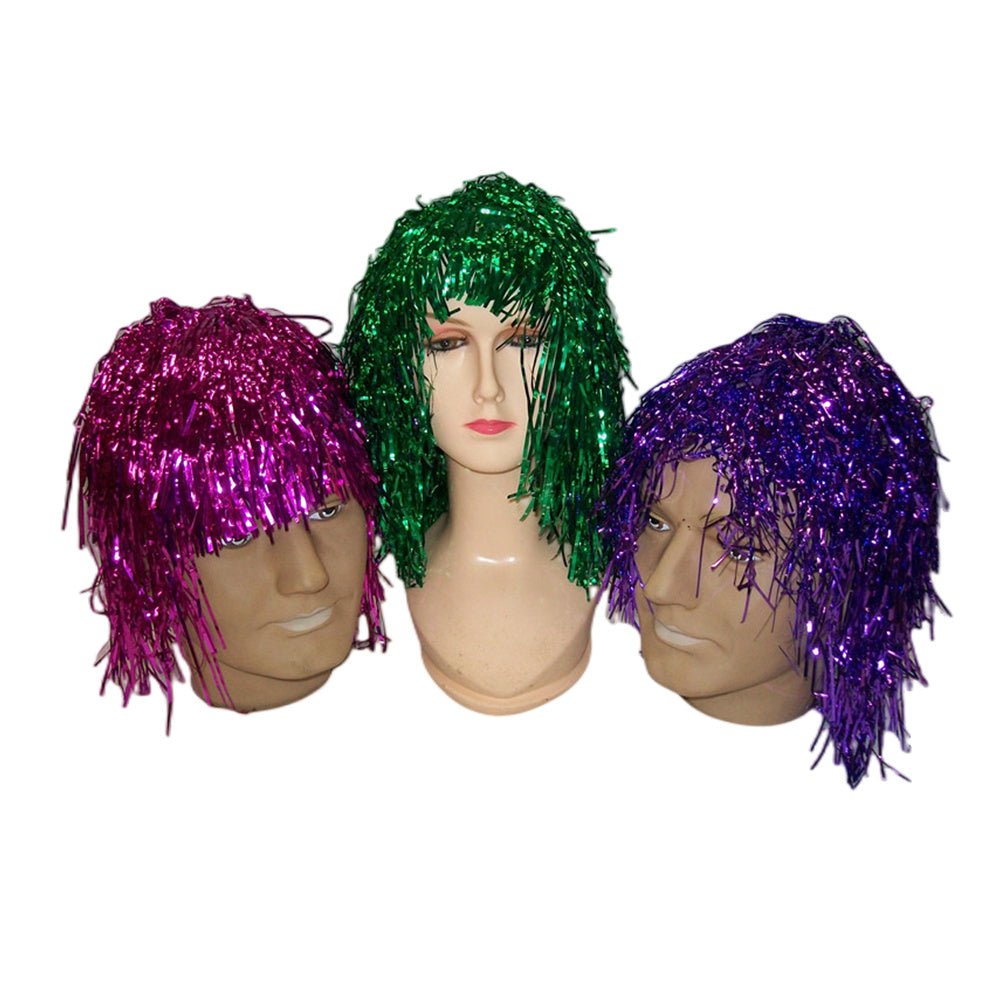 Party tinsel wig-assorted colour - Green