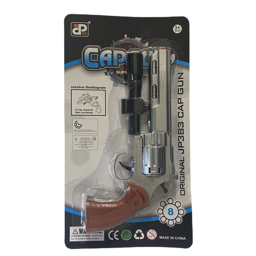 8 shots toy cap gun with 144 free caps - Black