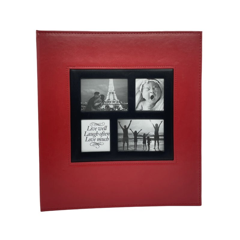 Extra Large 600-Pocket Leather Photo Album - Black