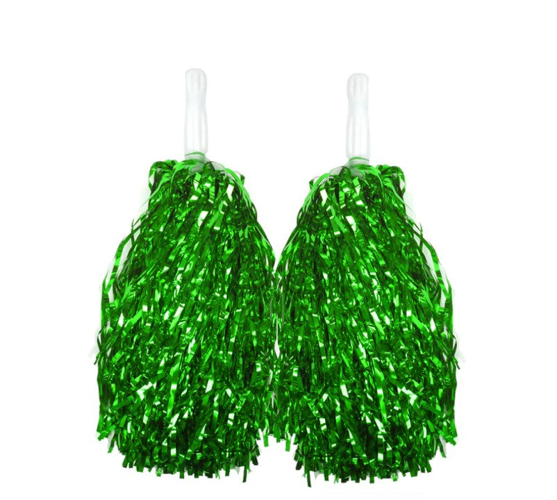 4 Sets 8pcs Metallic Team Girls Cheerleading Dance Dress Pom Poms Pompoms Blue