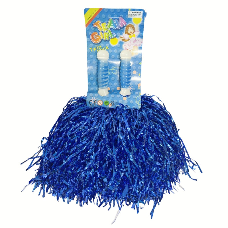 4 Sets 8pcs Metallic Team Girls Cheerleading Dance Dress Pom Poms Pompoms Green
