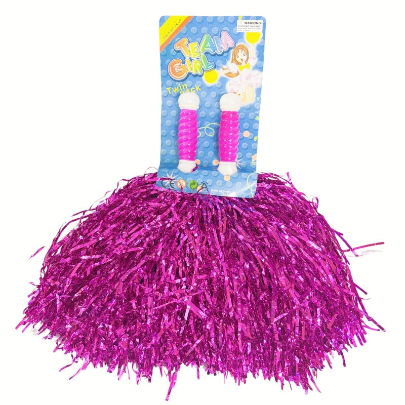 4 Sets 8pcs Metallic Team Girls Cheerleading Dance Dress Pom Poms Pompoms Red