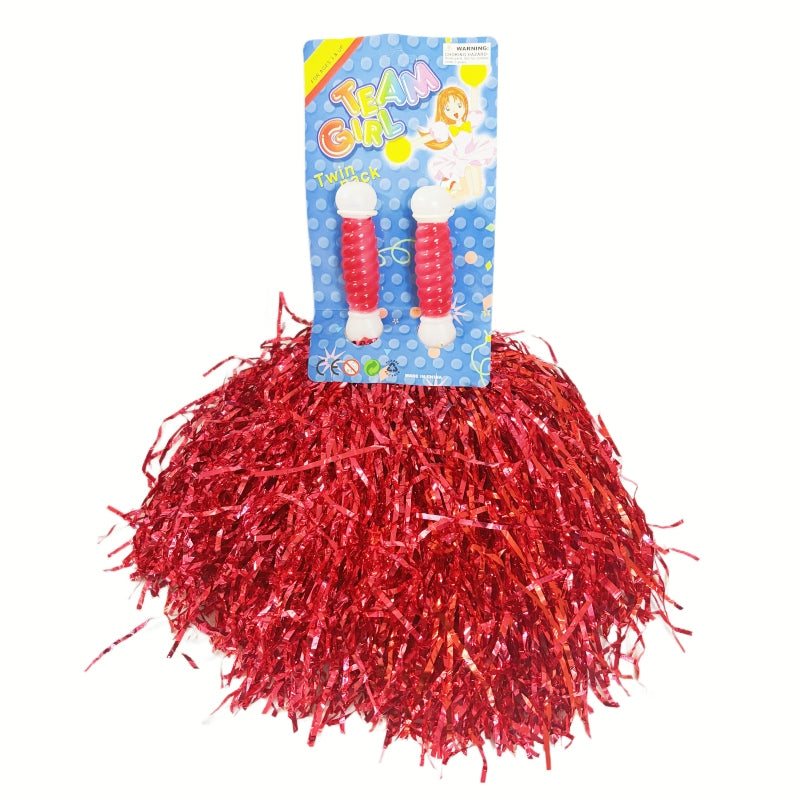 4 Sets 8pcs Metallic Team Girls Cheerleading Dance Dress Pom Poms Pompoms Silver