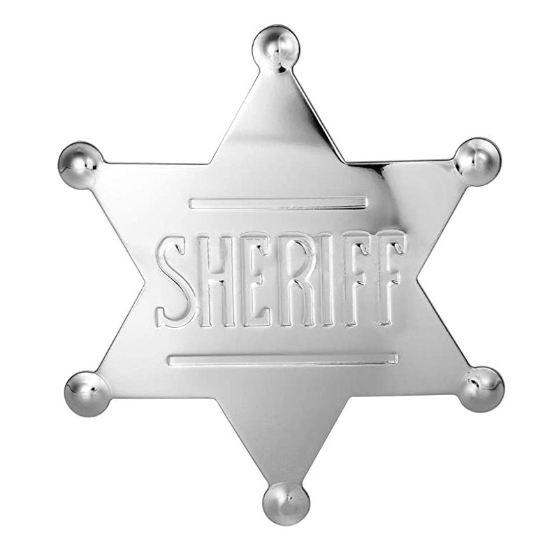 METAL SHERIFF BADGE ASSORTED COLOURS - Ancient Bronze