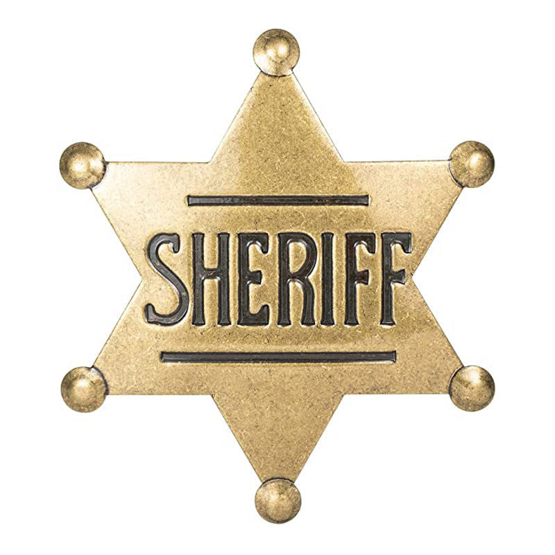 METAL SHERIFF BADGE ASSORTED COLOURS - Bronze