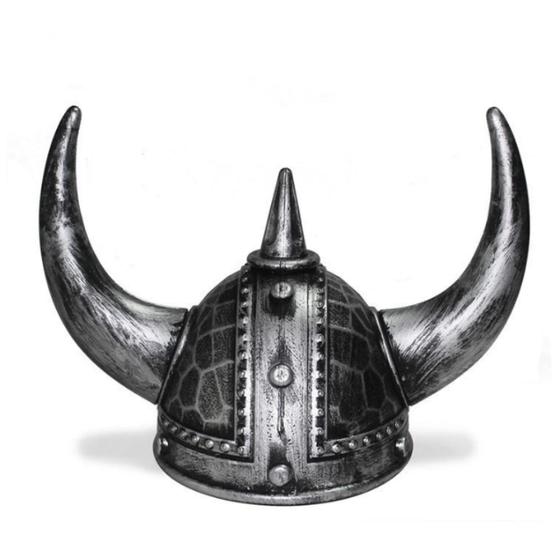 Viking Helmet Medieval Viking Horned Hat Warrior Hat Cosplay Silver Black