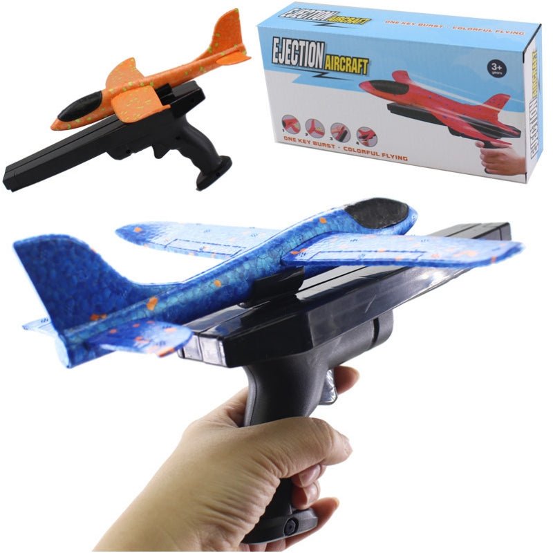 2x Ejection Foam Plane Toy Outdoor Sport w/ Light Safe for Children Birthday