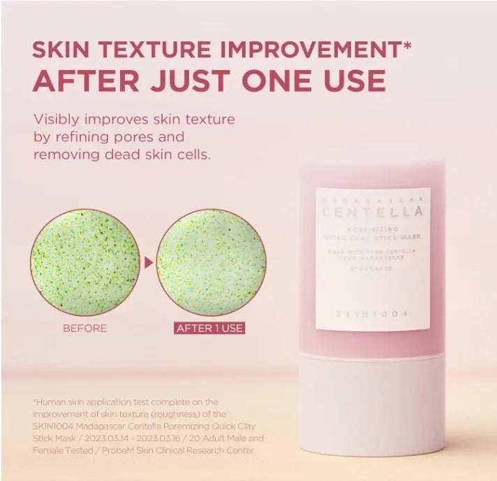 2 x SKIN1004 Madagascar Centella Poremizing Quick Clay Stick Mask 27g