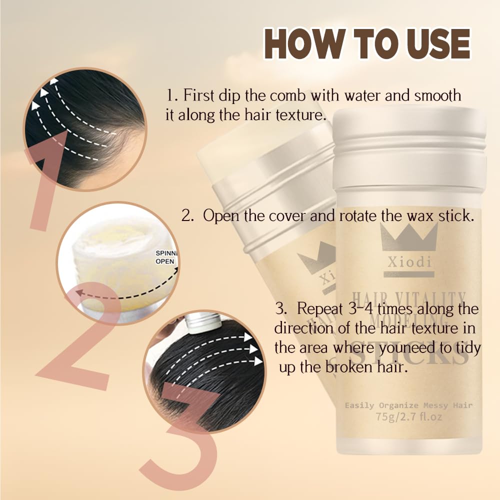 2X Hair Edge Control Hair Wax Stick 75g Each Natural Relaxed Natural Hair