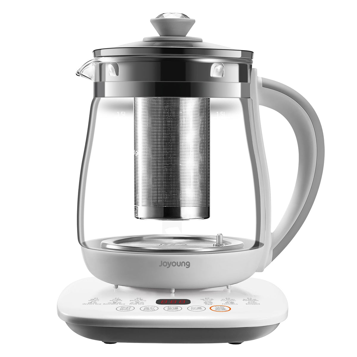 Hoper Layer Eletric Glass Kettle Water Boiler Multiple Cooking Boiling Bottle 1.5L FA-K1501 AU Model