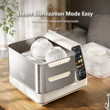 Hoper Layer Electric Food Steamer 16L Large Capacity 10 Second - Timer
