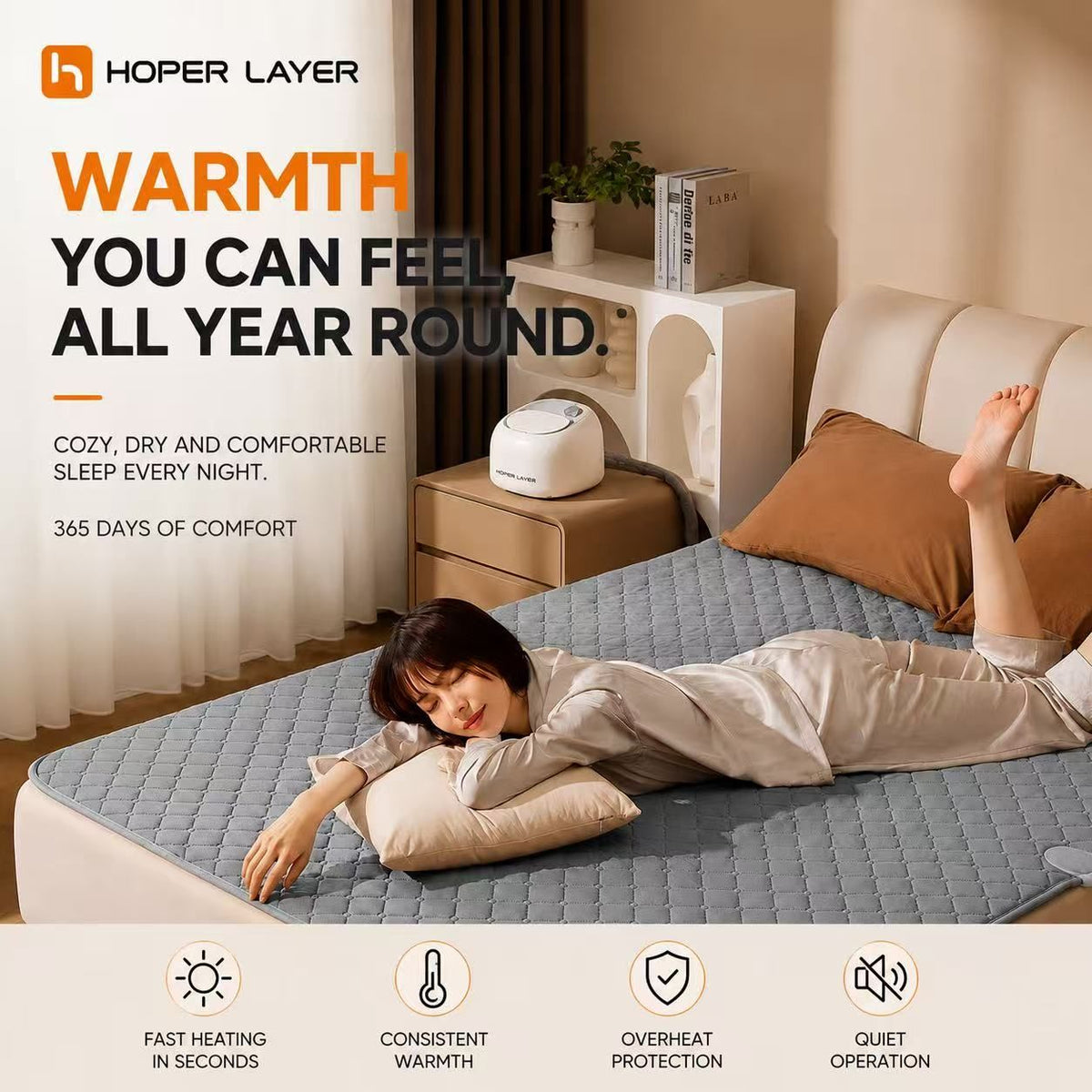 HOPER LAYER WHB15 Water Heated Blanket Water Heating Mattress Pad