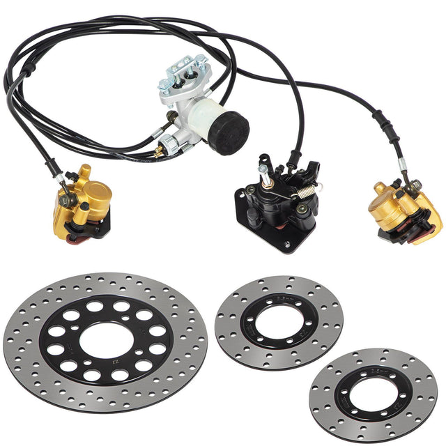 Universal Go-Kart Hydraulic Brake Kit Master Cylinder Hose Caliper Pad