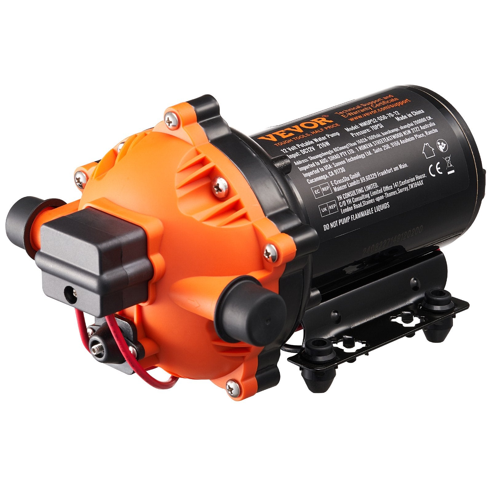 Diaphragm Pump 5GPM 18.93 L/min 5-Chamber Water Pump Pressure Switch